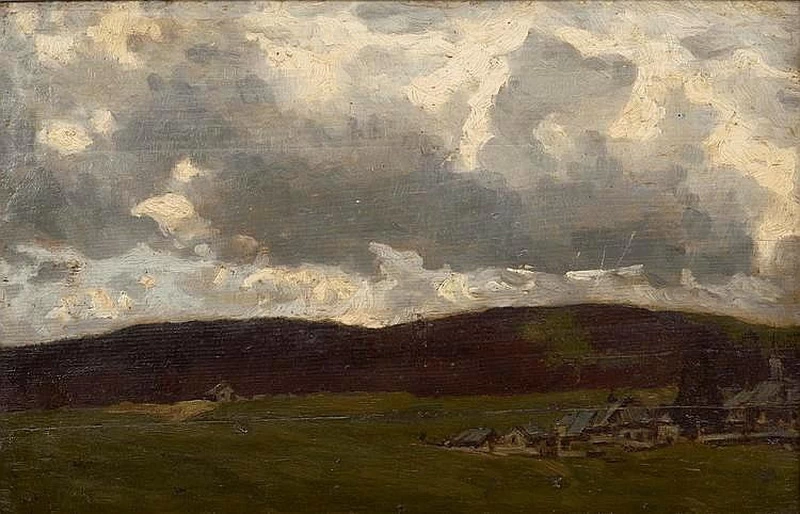 Paesaggio sotto un cielo nuvoloso